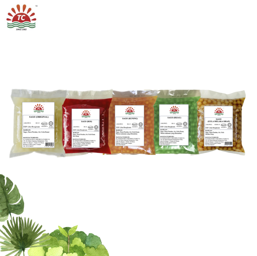 SAGO (ORIGINAL, ROSE, YELLOW, GREEN, GULA MELAKA SYRUP) (1KG)